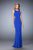 La Femme - 22299 Ornate Illusion Panel Gown In Blue