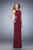 La Femme - 22299 Ornate Illusion Panel Gown In Red
