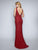 Nina Canacci - 2229 Sleeveless V Neckline  Allover Lace Sheath Dress In Red