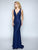 Nina Canacci - 2229 Sleeveless V Neckline  Allover Lace Sheath Dress In Blue