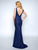 Nina Canacci - 2229 Sleeveless V Neckline  Allover Lace Sheath Dress In Blue