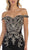 May Queen - MQ1609 Metallic Lace Appliqued Trumpet Gown In Black