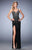 La Femme - Stud Embellished Sweetheart Evening Gown 22305 In Black