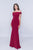 Nina Canacci - 2230 Off-Shoulder Fitted Sheath Gown in Red