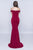 Nina Canacci - 2230 Off-Shoulder Fitted Sheath Gown in Red