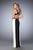 La Femme - 22310 Sleeveless Color Block Jersey Gown In Black and White