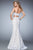 La Femme - 22311 Two piece Sweetheart Trumpet Dress In White and Neutral