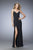 La Femme - 22312 Gold Studded Sheath Gown In Black