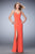La Femme - 22312 Gold Studded Sheath Gown In Orange