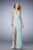 La Femme - 22312 Gold Studded Sheath Gown In Blue and Green