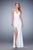 La Femme - 22312 Gold Studded Sheath Gown In White