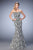 La Femme - 22313 Strapless Embroidered Lace Gown In Black and White