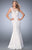 La Femme - 22314 Sleeveless Shimmering Lace Evening Gown In White and Neutral