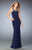 La Femme - 22315 Scoop Neck Beaded Jersey Gown  In Blue