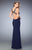 La Femme - 22315 Scoop Neck Beaded Jersey Gown  In Blue