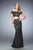 La Femme - 22317 Two-Piece Off Shoulder Lace Evening Gown  In Black