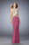 La Femme  - 22325 Gilded Lace Halter Gown In Pink