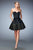 La Femme - 22330 Shiny Sweetheart Lace Cocktail Dress In Black