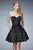 La Femme - 22330 Shiny Sweetheart Lace Cocktail Dress In Black