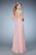 La Femme - 22338 Embellished Ruched Chiffon Keyhole Gown In Pink