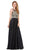 DANCING QUEEN - 2234 SLEEVELESS ILLUSION JEWEL LACE ORNATE PROM GOWN In Black