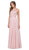 DANCING QUEEN - 2234 SLEEVELESS ILLUSION JEWEL LACE ORNATE PROM GOWN In Pink