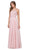 Dancing Queen - Sleeveless Illusion Jewel Lace Ornate Prom Gown 2234 In Pink