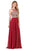 Dancing Queen - Sleeveless Illusion Jewel Lace Ornate Prom Gown 2234 -  1 pc Blush In Size XS Available In Red