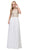 DANCING QUEEN - 2234 SLEEVELESS ILLUSION JEWEL LACE ORNATE PROM GOWN In White
