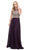 DANCING QUEEN - 2234 SLEEVELESS ILLUSION JEWEL LACE ORNATE PROM GOWN In Purple