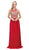 DANCING QUEEN - 2234 SLEEVELESS ILLUSION JEWEL LACE ORNATE PROM GOWN In Red