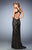 La Femme - 22341 Halter Lace Open Back Evening Dress In Black