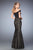 La Femme - 22342 Refined Off Shoulder Crisscross Evening Dress In Black and Neutral