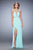 La Femme - 22347 Bedazzled Cutout A-line Dress In Green