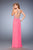 La Femme - 22347 Bedazzled Cutout A-line Dress In Pink