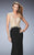 La Femme - 22349 Gilded Illusion Contrast Evening Gown In Black and Gold