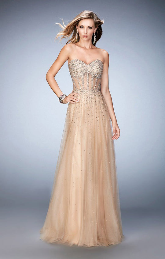 La Femme - Prom Dress 22369 in Neutral