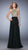 La Femme - 22372 Gold Lace Halter Chiffon Dress In Black