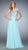 La Femme - 22376 Bejeweled Scalloped V-neck Dress In Blue and Green