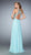 La Femme - 22376 Bejeweled Scalloped V-neck Dress In Blue and Green