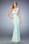 La Femme - 22377 Lace Scalloped V-neck Sheath Dress in Green