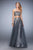 La Femme Two Piece Sequined A-Line Evening Gown 22379 - 1 pc Gunmetal In Size 2 Available In Gray