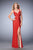 La Femme - 22381 Lace V-neck Sheath Dress In Red