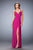 La Femme  - 22385 Ruched Empire Sheath Gown In Pink