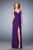 La Femme  - 22385 Ruched Empire Sheath Gown In Purple