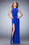 La Femme - 22394 Bedazzled Jewel Sheath Dress In Blue