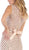 May Queen - MQ1606 Sequined Lattice Sheer Sheath Gown In Nude