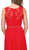 Dancing Queen - 2240 Bejeweled Lace Illusion A-Line Prom Gown In Red