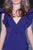 MNM Couture - 2241 Ruffled V-Neck Trumpet Dress in Blue