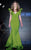MNM Couture - 2241 Ruffled V-Neck Trumpet Dress in Green